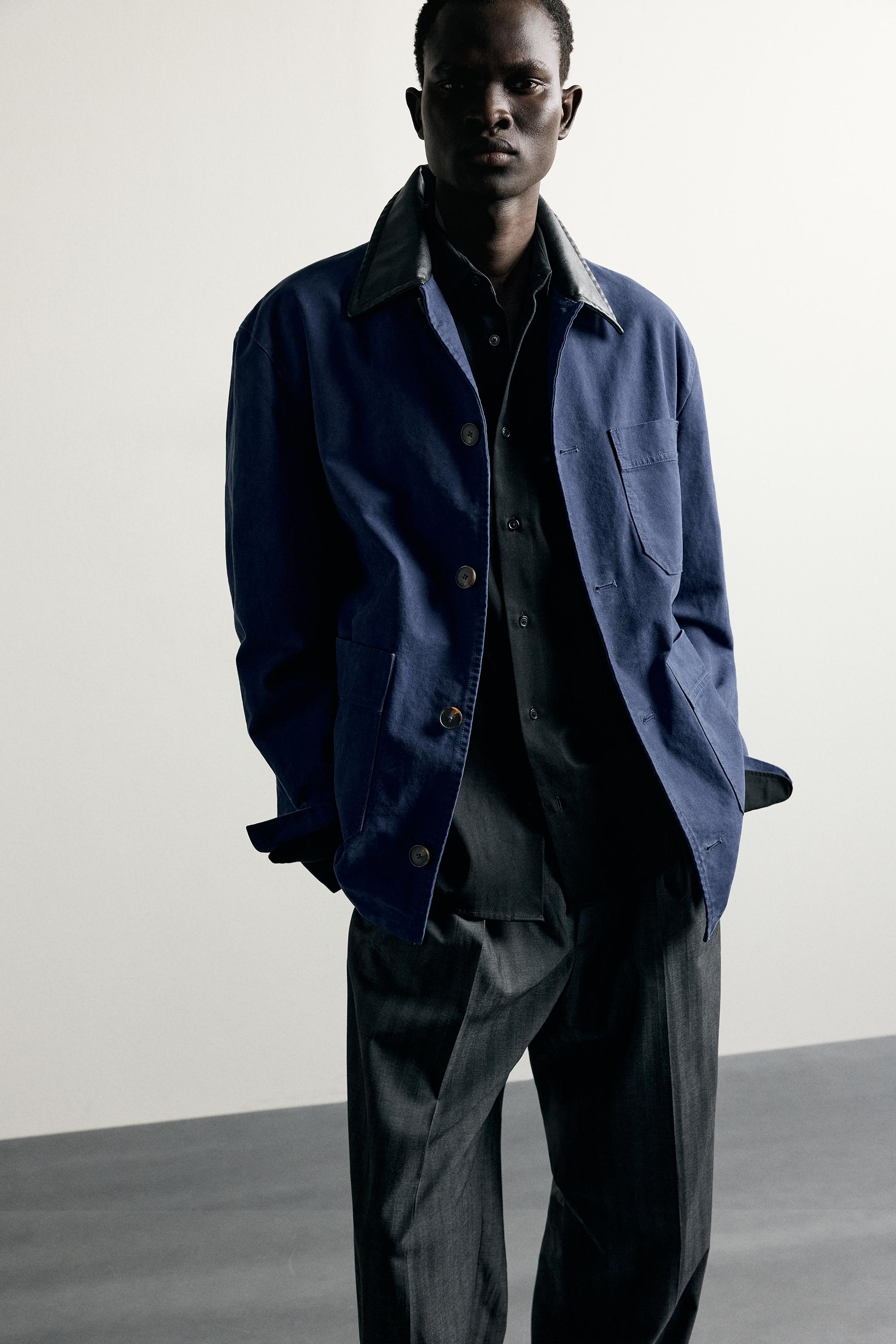 CONTRAST COLLAR OVERSHIRT